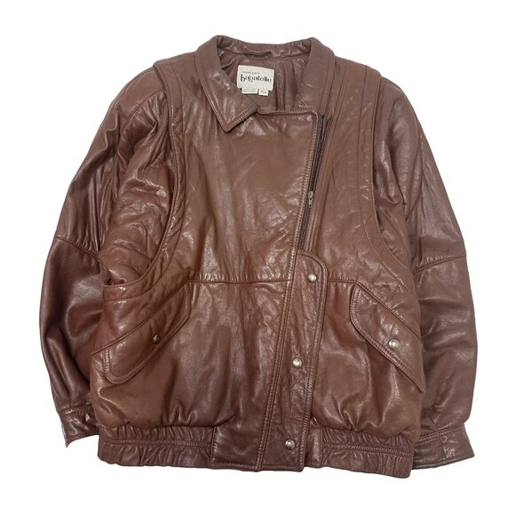 Vintage Bagatelle Leather Bomber Jacket M - Picture 1 of 5
